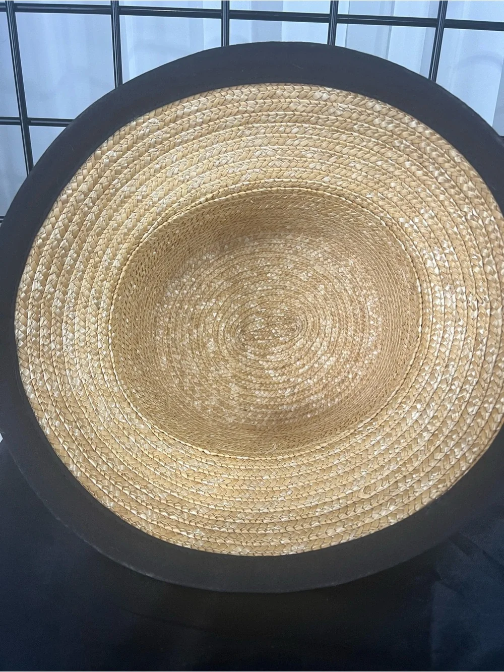 VINTAGE Macy’s Straw Bucket Hat with Black Bands and Bow